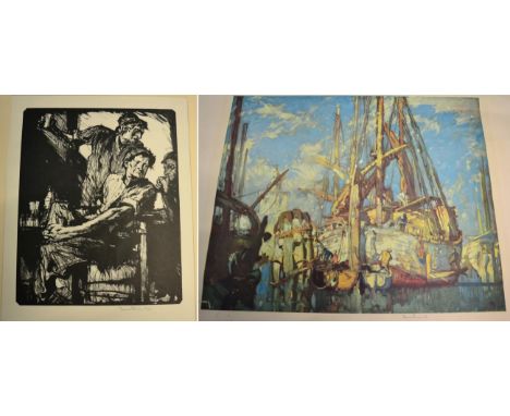 Sir Frank Brangwyn RA, RWS, RBA (1867-1956) Brangwyn Portfolio To include a large collection of lithographic works some poten