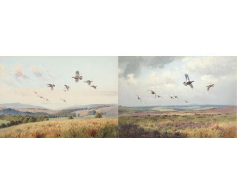 John Cyril Harrison (1898-1985) ''Otterburn'' ''Blanchland'' Signed, pencil and watercolour heightened with white, 32.5cm by 
