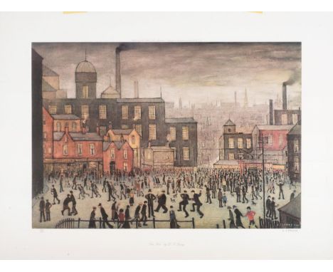 After Laurence Stephen Lowry RA (1887-1976) ''Our Town'' Signed in pencil, numbered 241/850, a colour reproduction, 42.5cm by