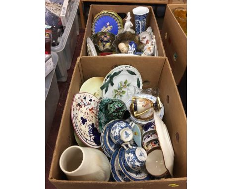 Two boxes assorted china including Royal Worcester