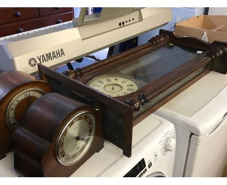 Two mantle clocks and a wall clock