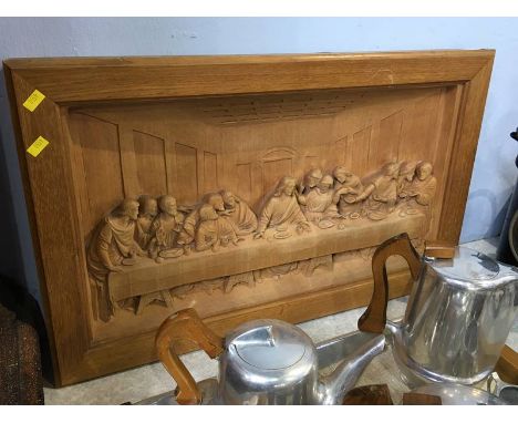 Carved relief portrait 'Last Supper' 