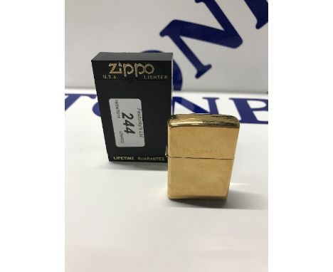ZIPPO USA SOLID BRASS LIGHTER WITH CASE & PAPERS