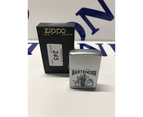 ZIPPO USA ' BARTENDER ' LIGHTER WITH CASE & PAPERS