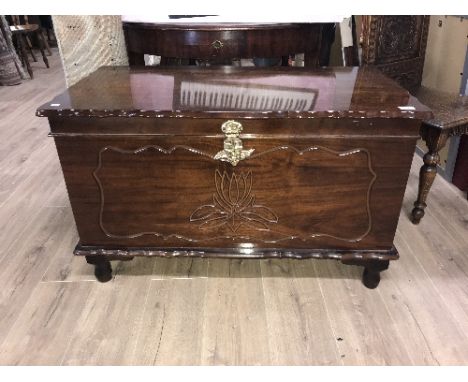 VINTAGE SOUTH AFRICAN CHEST WITH BRASS FITTINGS - TRUE ART FURNITURE , DURBAN