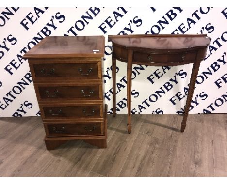YEW WOOD CONSOLE TABLE & HI FI UNIT