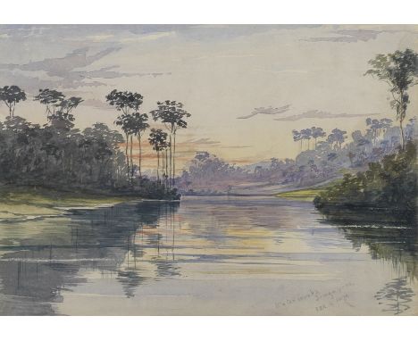 Reginald Burroughs Rudyerd (1840-1888)'New Harbour, Singapore'; 'Waterworks, Singapore', a set of two the first signed with i