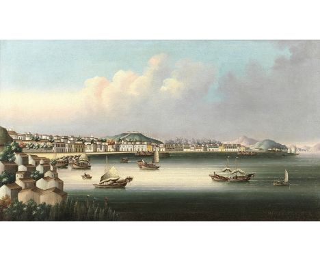 Chinese School, Mid 19th CenturyMacau, from the South looking Northoil on canvas 44.4 x 77.5cm (17 1/2 x 30 1/2in).Footnotes: