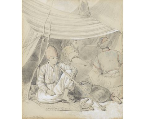 Eugene van Maldeghem (Belgian, 1813-1867)Campement; Les caravanes; Fellah a group of three, each signed 'Eug. van Maldeghem' 