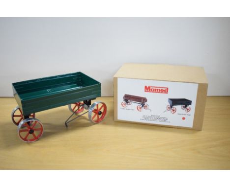 A Mamod Steam Roller Trailer, green, boxed with internal packaging present, appears unused