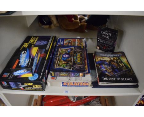 Modern Games, MB Games Star Trek, Paul Lamond Games Trekkie Trivia, Blizzard World of War Craft Battle Chest Cd's and Guide, 
