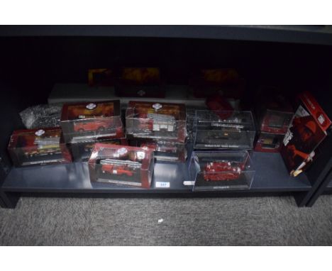 Eleven Atlas die-cast Fire Engines, including Dennis RS, Scannia CP28 Pump Ladder, Bedford RLHZ Green Goddess and similar, al