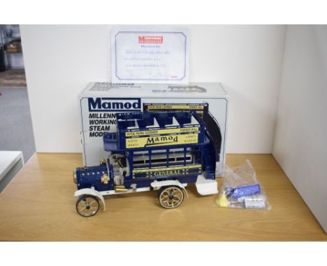 A Mamod Live Steam Limited Edition MB1 Millennium Bus with accessory pack present, boxed with internal packaging, 4/250 with 