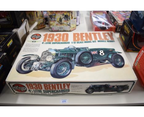 An Airfix 1/12 Scale Plastic Model Kit, 1930 Bentley 4 1/2 Litre Supercharged, appears unmade in original box