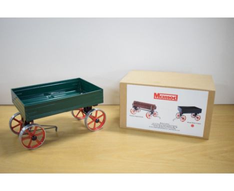 A Mamod Steam Roller Trailer, green, boxed with internal packaging present, appears unused