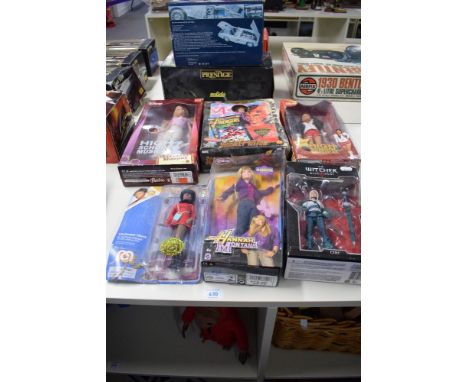 Six modern Dolls and Figures, Ciri The Witcher Wild Hunt, Mattel Hannah Montana, Hight School Musical Gabriella and Sharpay, 