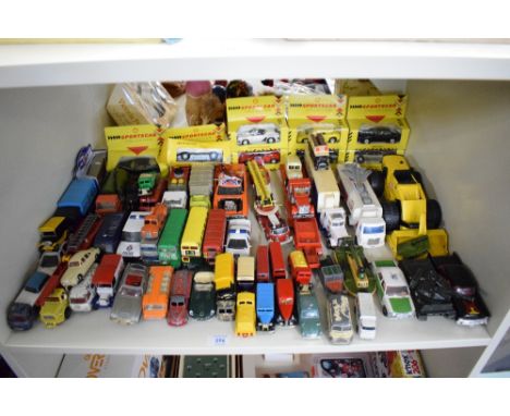 Playworn die-casts, Dinky Triumph Herald and Jaguar 3.4 Litre, Corgi, Matchbox, Tonka and similar, Shell Sports Collection x 