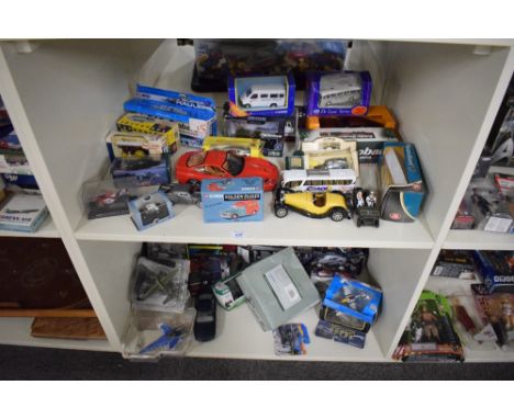 Modern die-casts, EFE, Corgi, Playmobil, Oxford, Maisto, Days Gone and similar, most boxed, 30+, Cars and Aeroplanes
