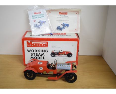 A Mamod Live Steam Limited Edition LM1R Le Mans Racer including remote steering kit, racing number 32, in red, certificate pr