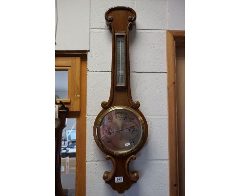 Early 20th century Mahogany Cased Barometer / Thermometer, the face marked ' Kelvin White &amp; Hutton, London ', 90cms high 