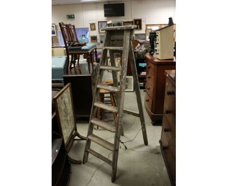Large set of Pine Step Ladders, 170cms high 