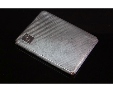 Silver &amp; gilt engine turned cigarette case 