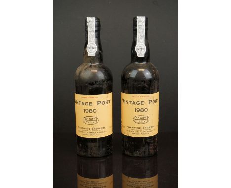 Two x 750 ml bottles Borges Portwine Growers Vintage Port 1980. 