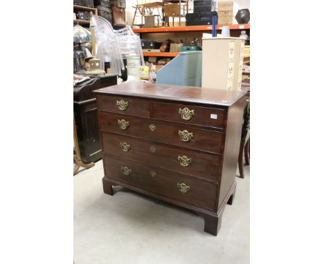 George III Mahogany Chest of Two Short over Three Long Drawers raised on bracket feet, 110cms long x 100cms high 