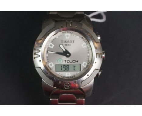 Tissot T-Touch Z251/351 silver dial watch 