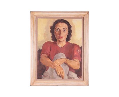Lotte Laserstein (German/Swedish, 1898 - 1993), Portrait of Charlotte Fisher, signed Lotte Laserstein (lower left), oil on pa