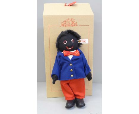 A Steiff Golly Boy, boxed, ltd edition, white tag, 27cm - (These items are listed on the basis they are illustrative of a byg