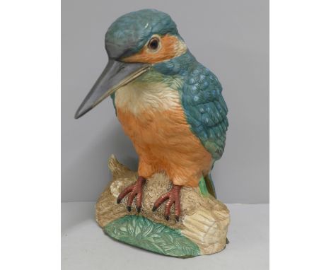 A ceramic model of a kingfisher, 29cm 