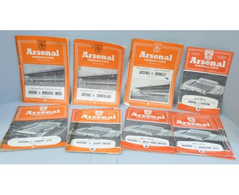 Arsenal home programmes from 1952 to 1961 (20) together with the 'Gunflash' for March 1958 