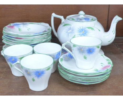 A Bell China Art Deco part tea set, with six pudding bowls&nbsp;**PLEASE NOTE THIS LOT IS NOT ELIGIBLE FOR POSTING AND PACKIN