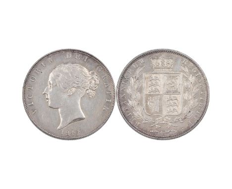 1844 Victoria silver Halfcrown (S 3888, ESC 677, Bull 2720). Obverse: Young Head with two plain fillets, date (1844) below, u