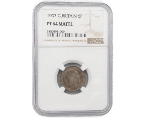 1902 Edward VII silver Sixpence (S 3983, ESC 1786, Bull 3598). Obverse: bare-head portrait, right, 'EDWARDVS VII DEI GRA: BRI