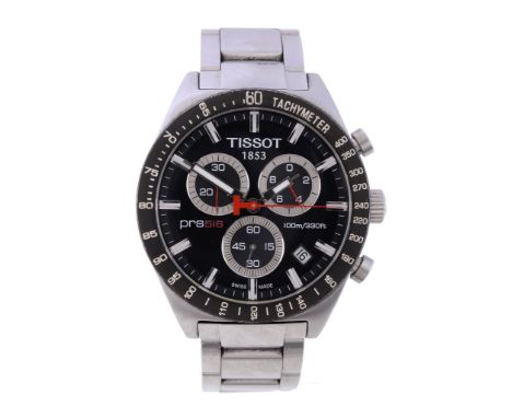 Tissot, PRS 516, ref. T044417A, a stainless steel bracelet wristwatch,  no. C0101070, circa 2010, quartz chronograph movement