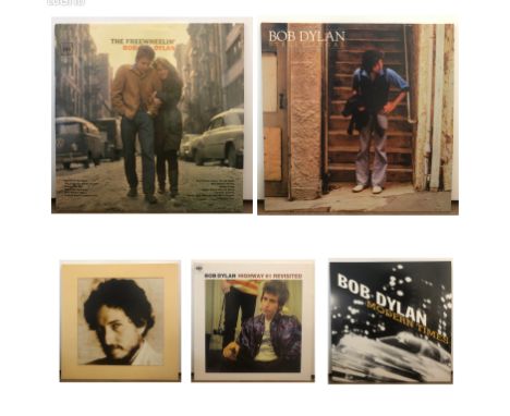 Vinyl - Bob Dylan 5 x LP's to include The Freewheelin' Bob Dylan (CBS S BPG 62193) orange labels with 33 1/2 on labels non-fl