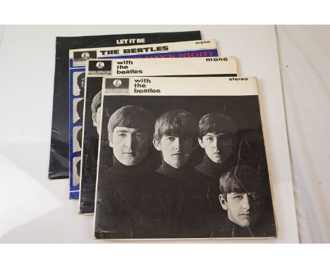 Vinyl - The Beatles 4 LP's to include With The Beatles x 2 Stereo (PCS 3045) Parlophone Co Ltd plus First Published and Jobet