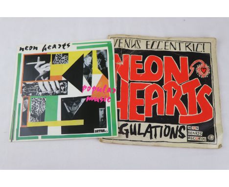 PUNK - THE FIRST 2 SINGLES by THE NEON HEARTS from 1977 - 1979. 1. REGULATIONS (1977, UK 1ST PRESS, NEON HEARTS RECORDS) VINY