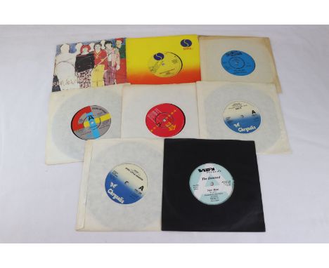 PUNK PROMOS. - 8 UK PRESSING PUNK PROMO, DEMO SINGLES from 1979-1982.  1. THE DAMNED - NEW ROSE / NEAT NEAT NEAT (DEMO, PROMO