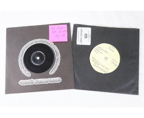 .   IAN DURY AND THE BLOCKHEADS - 2 RARE UK TEST PRESSING SINGLES.  1. HIT ME WITH YOUR RHYTHM STICK (1978, UK BLACK LABELS T