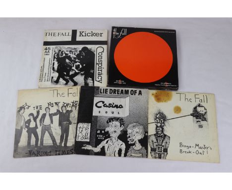 PUNK - THE FALL - 5 UK 1ST PRESSING SINGLES. 1. KICKER CONSPIRACY, 1983, ROUGH TRADE 1ST PRESSING DOUBLE PACK, BOTH VINYL is 