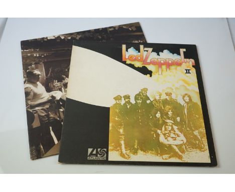 Vinyl - Led Zeppelin 2 LP's to include Two (K 40037) green/orange Atlantic label first re-release, and In Through The Out Doo