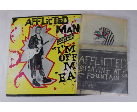 PUNK - AFFLICTED / AFFLICTED MAN - 2 RARE PRIVATE PRESSING ORIGINAL SINGLES + ORIGINAL ALBUM.  1. AFFLICTED - I?M AFFLICTED (