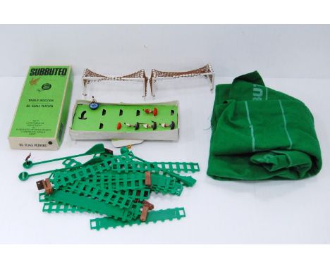 Subbuteo table soccer players and accessories, one box marked 'Liverpool FC'. 