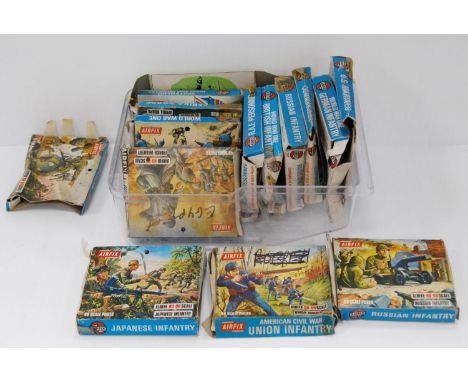Assorted Airfix soldiers to include US Marines, Russian Infantry, RAF,&nbsp; Commandos, Africa Corps, WWI French Infantry, WW