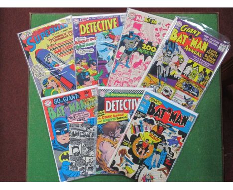 Seven Silver Age Comic Books by DC, to include Batman 200th Smash Issue, Giant Batman Annual 1961, Detective Comics #342, Sup