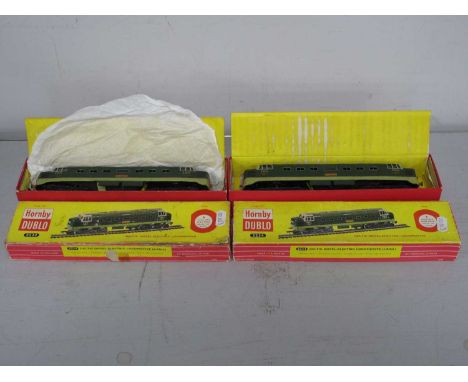 Two Hornby Dublo 'OO' Gauge/4mm Ref No 2234 Two Rail Deltic Diesel Co-Co Locomotives, BR green "Crepello" R/No D9012 - boxed,