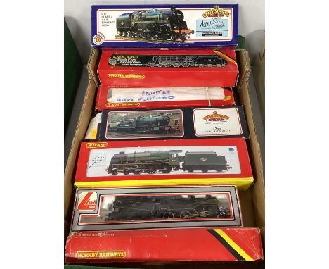 Nine OO Steam Outline Locomotives, by Hornby, Bachmann and others, all boxed, all spares/repairs.